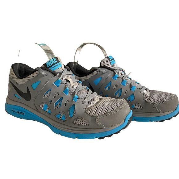 Kids Youth Nike Dual Fusion Gray/Blue Sneakers Size 6.5Y - Picture 2 of 9